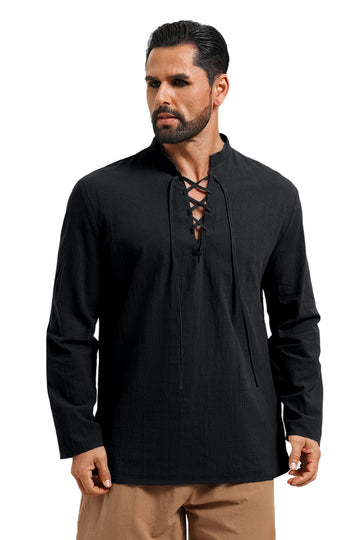Runcati Black Renaissance Pirate Shirt