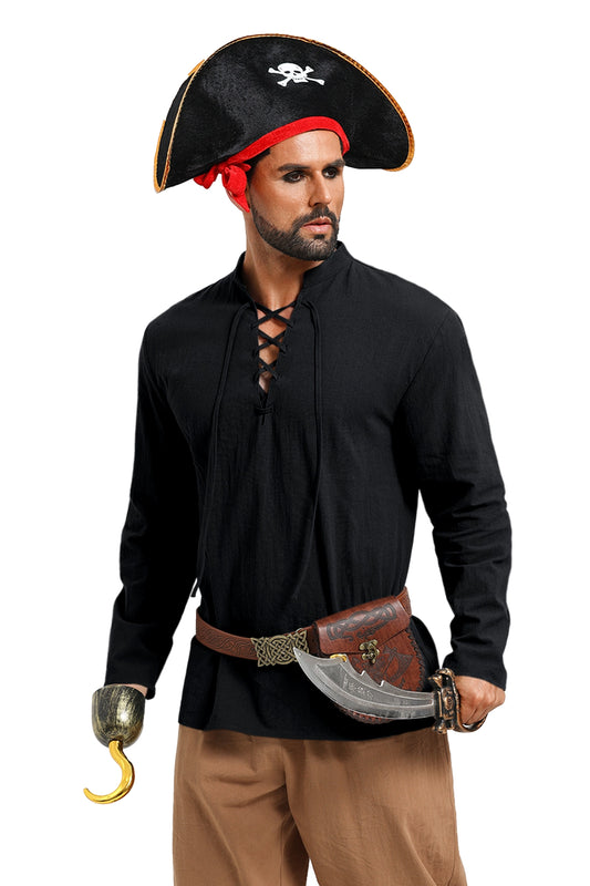 Runcati Black Renaissance Pirate Shirt