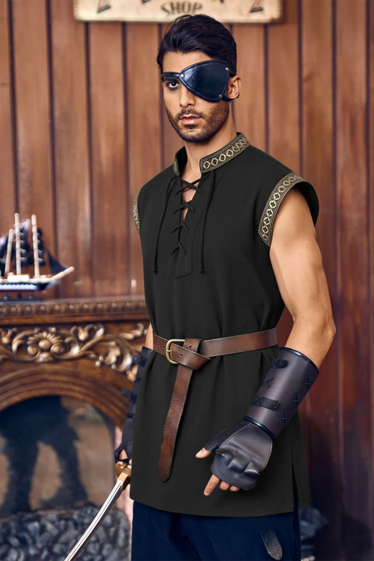 Runcati Black Renaissance Pirate Shirt