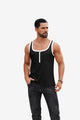 Runcati Black Ribbed Gym Muscle Tank Top