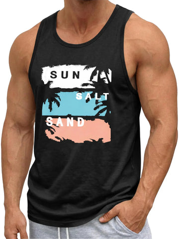 Runcati Black Sleeveless Tank Tops