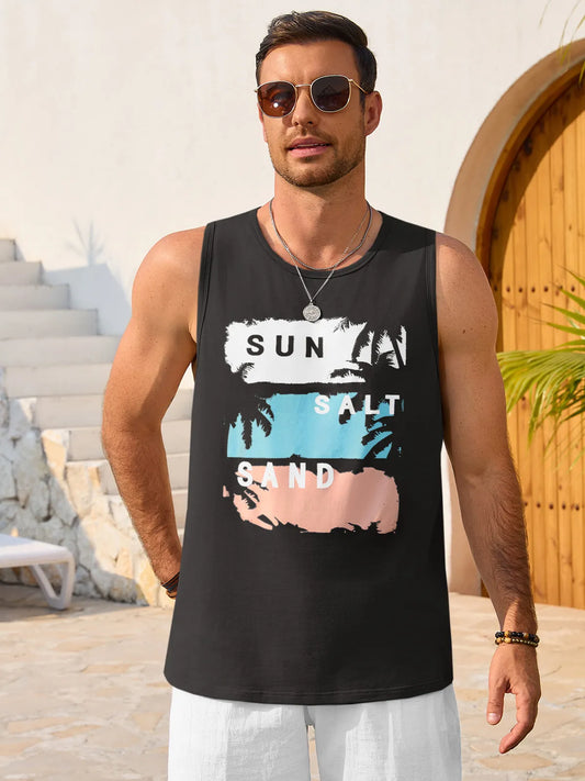 Runcati Black Sleeveless Tank Tops
