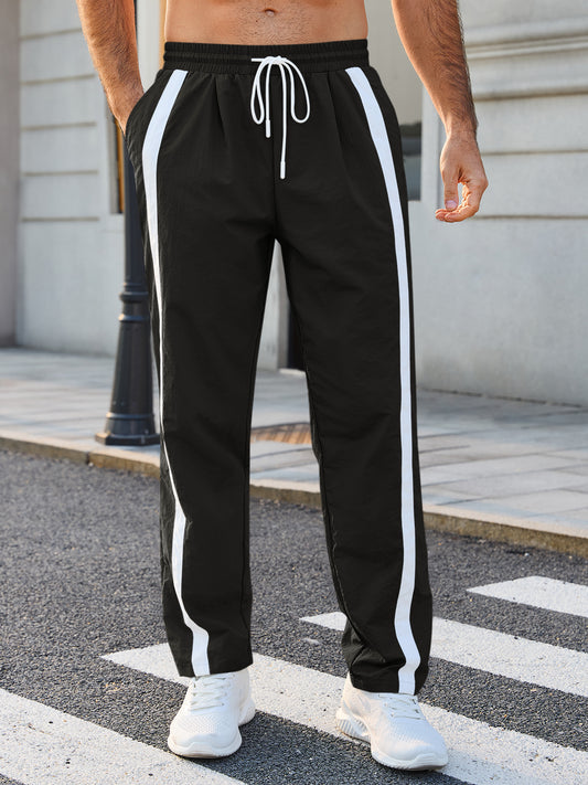 Runcati Black Straight Leg Track Pants