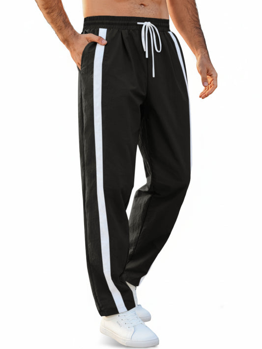 Runcati Black Straight Leg Track Pants