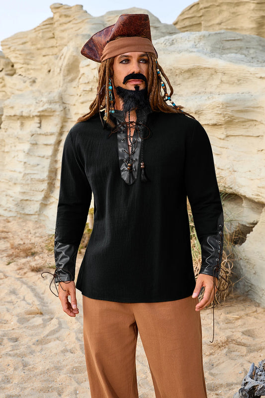 Runcati Black Viking Costume Shirt