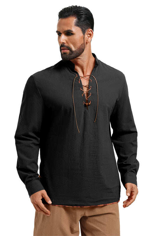 Runcati Black Viking Pirate Shirt