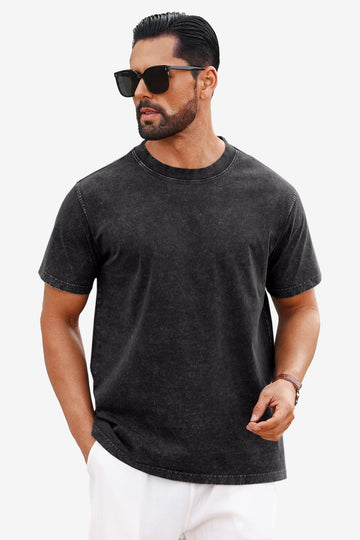 Runcati Black Vintage Crew T-Shirts
