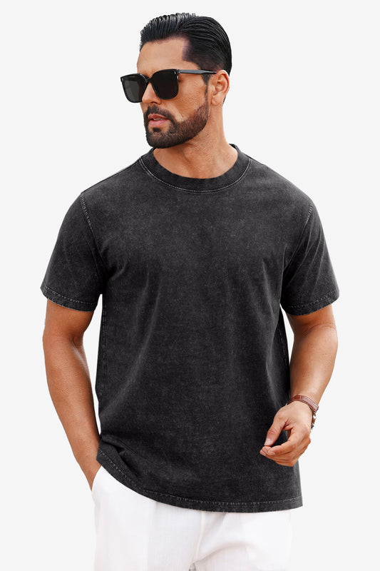 Runcati Black Vintage Crew T-Shirts