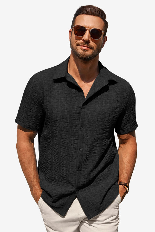 Runcati Black Wedding Beach Shirt