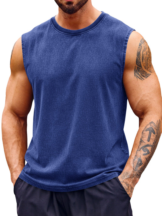 Runcati Blue Athletic Sleeveless T-Shirts