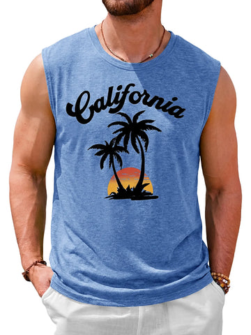 Runcati Blue Casual Tank Tops