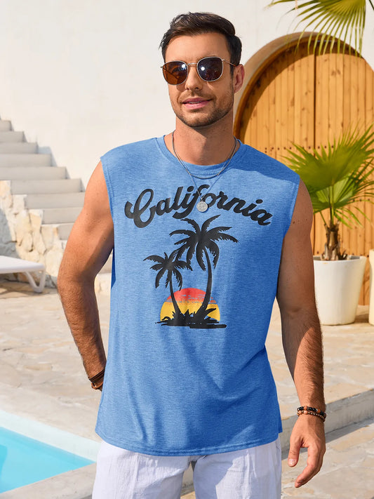 Runcati Blue Casual Tank Tops