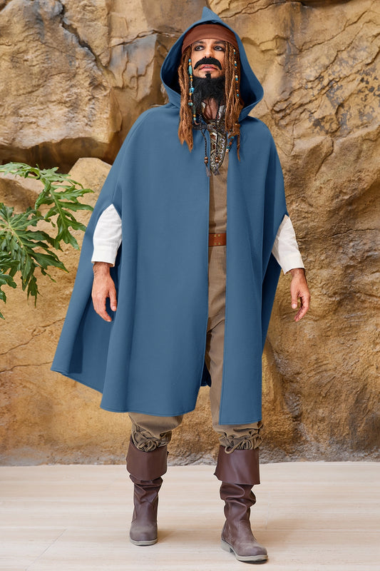 Runcati Blue Medieval Hooded Cloak