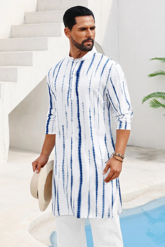 Runcati Blue Print Kaftan Shirt