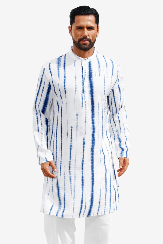 Runcati Blue Print Kaftan Shirt