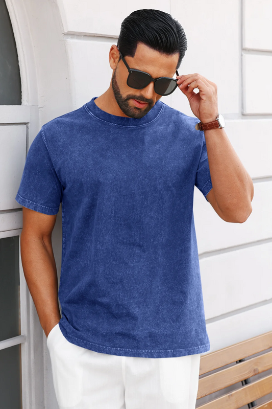 Runcati Blue Vintage Crew T-Shirts