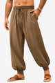 Runcati Mens Brown Casual Harem Pants