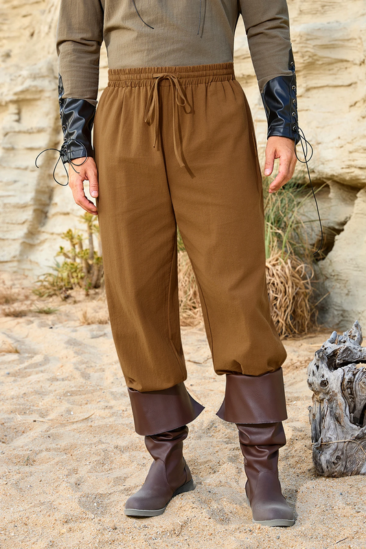 Runcati Brown Lace Up Ankle Pants