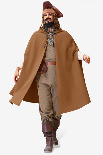 Runcati Brown Medieval Hooded Cloak