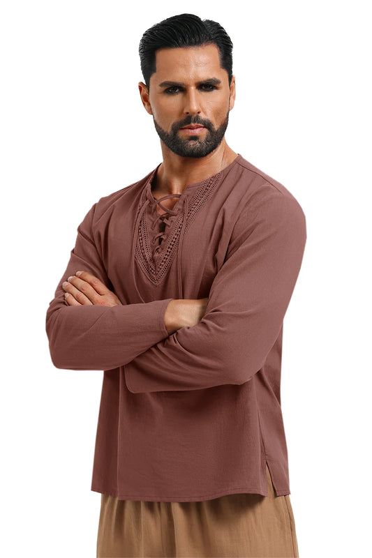 Runcati Brown Renaissance Pirate Shirt