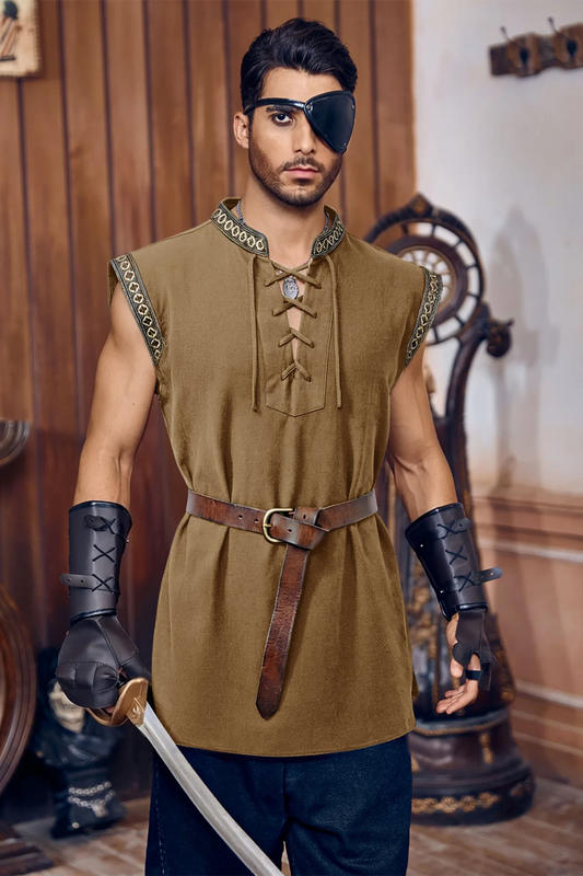Runcati Brown Renaissance Pirate Shirt