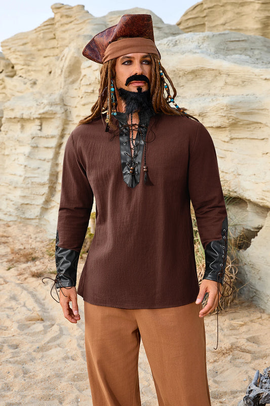 Runcati Brown Viking Costume Shirt