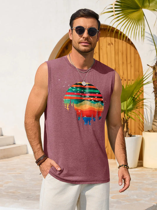 Runcati Burgundy Casual Tank Tops