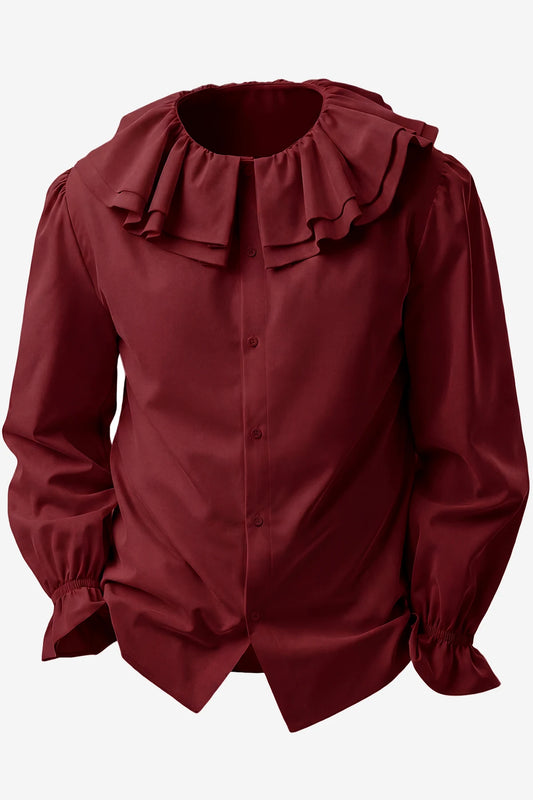 Runcati Burgundy Medieval Pirate Shirt