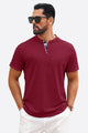 Runcati Burgundy Plaid Henley T-Shirts