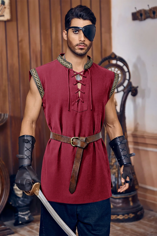 Runcati Burgundy Renaissance Pirate Shirt