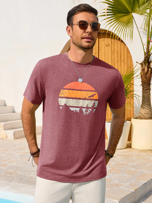 Runcati Burgundy Short Sleeve T-Shirts