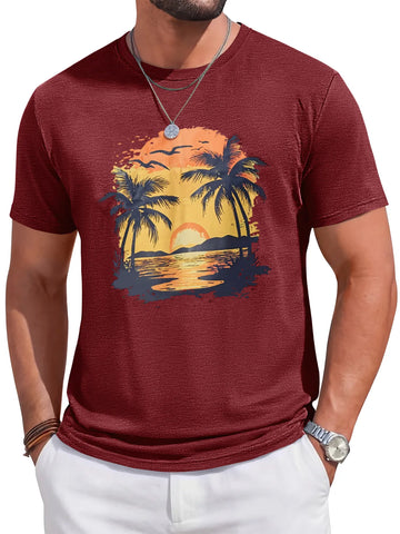 Runcati Burgundy Short Sleeve T-Shirts