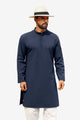 Runcati Dark Blue Casual Henley Shirt