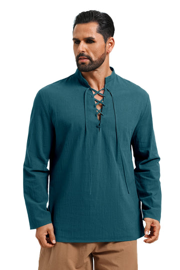 Runcati Dark Green Renaissance Pirate Shirt