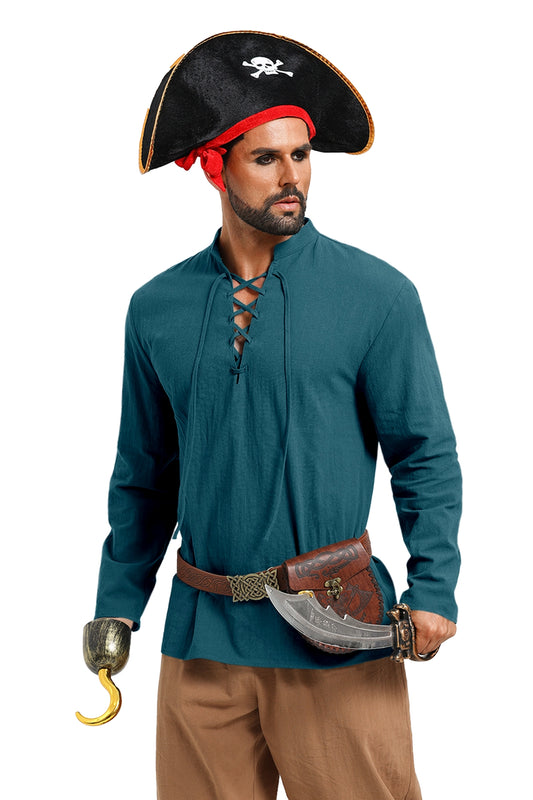 Runcati Dark Green Renaissance Pirate Shirt