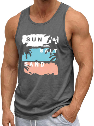 Runcati Dark Grey Sleeveless Tank Tops
