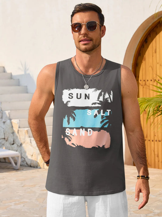 Runcati Dark Grey Sleeveless Tank Tops
