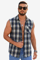 Runcati Green Sleeveless Plaid Shirts