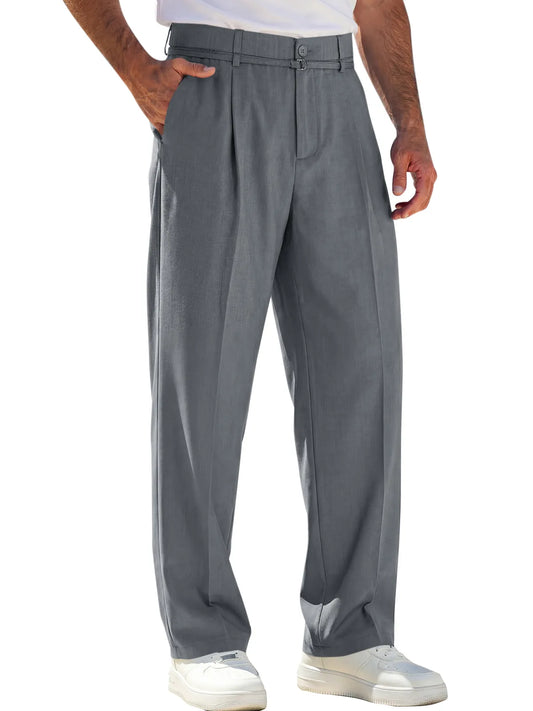 Runcati Grey Casual Dress Pants