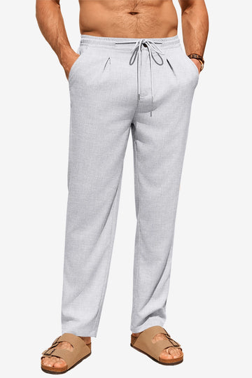 Runcati Grey Casual Linen Pants