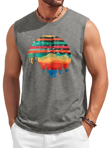 Runcati Grey Casual Tank Tops