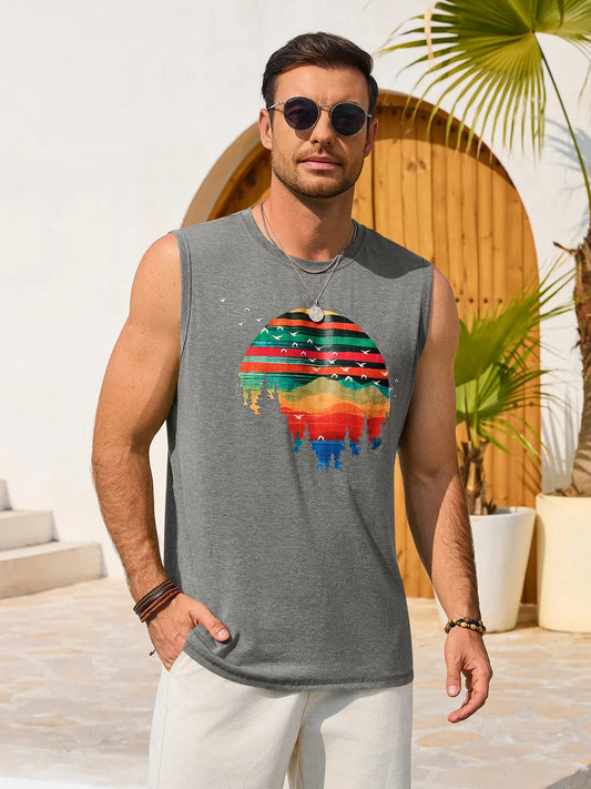 Runcati Grey Casual Tank Tops