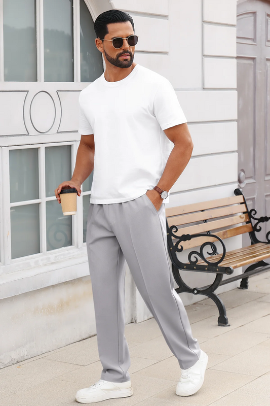 Runcati Grey Drawstring Casual Pants