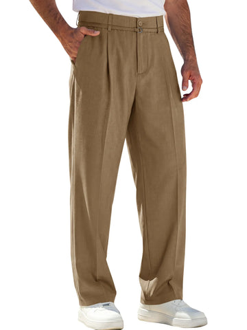 Runcati Khaki Casual Dress Pants