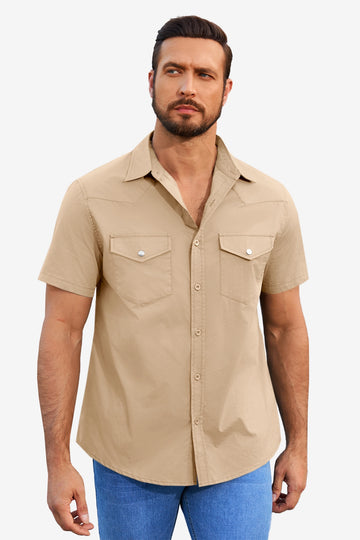 Runcati Khaki Casual Summer Shirt