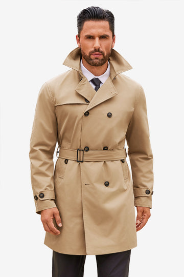 Runcati Khaki Double Breasted Trench Coat