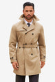 Runcati Mens Khaki Double Breasted Trench Coat