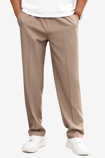 Runcati Khaki Drawstring Casual Pants