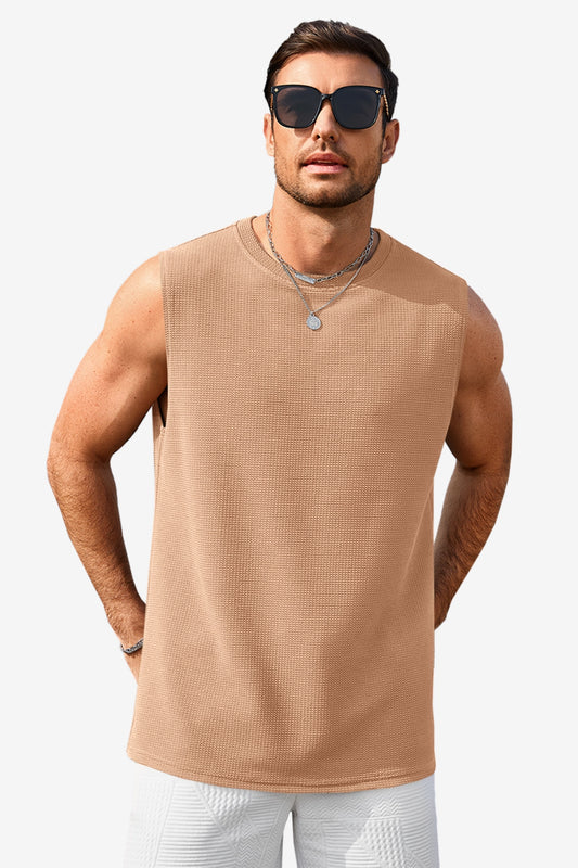 Runcati Khaki Gym Muscle Tank Tops