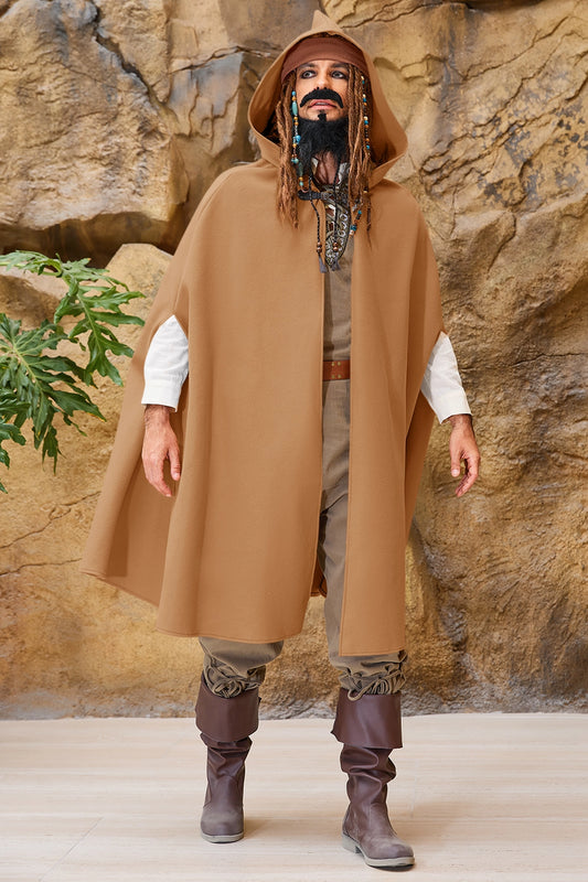 Runcati Khaki Medieval Hooded Cloak